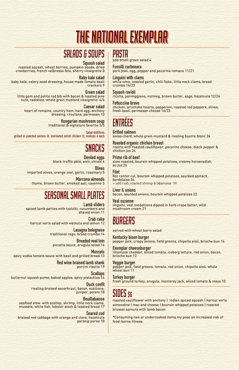 CHECK IT OUT! New Fall Menu(s) by Chef Chase Blowers & Co.