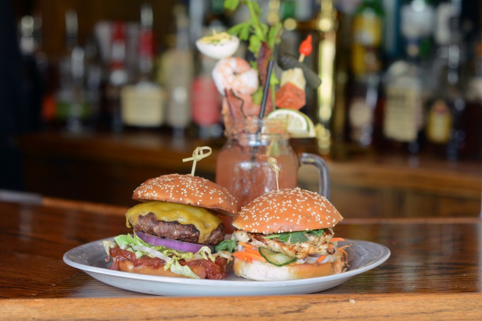 bloody mary and grilled chicken bahn mi